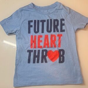 Light Blue Kids Tee with Red and Black Print
